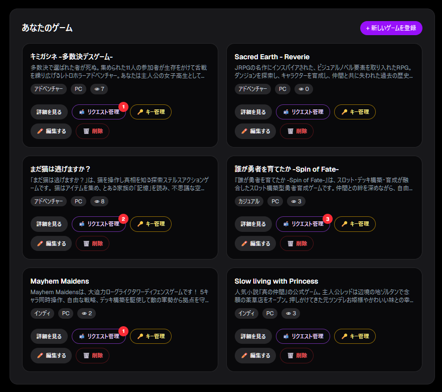 あなたのゲーム一覧