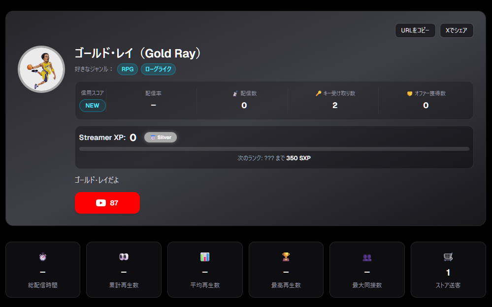 プロフィールのストア送客表示